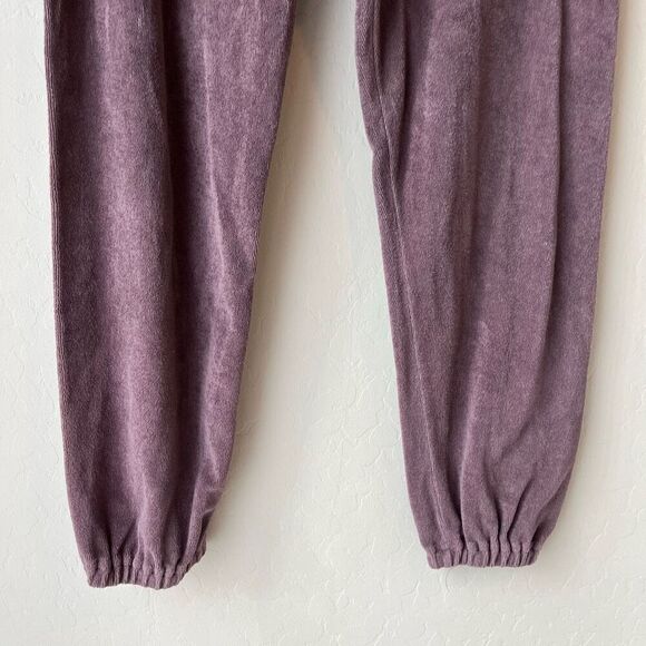 The Great. Microterry Track Jogger Pants in Vintage Mulberry Purple Size 0/XS - Picture 5 of 8